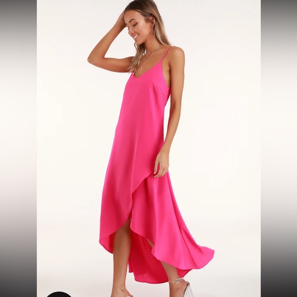 Lulus high low pink maxi dress